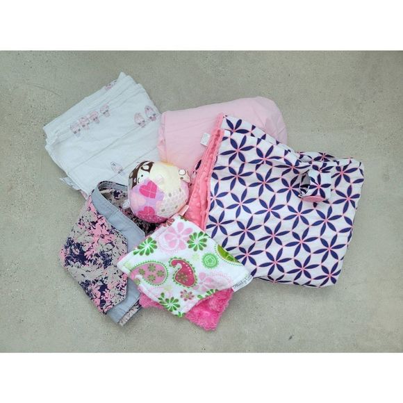 Baby Girl Bundle Aden + Anais Muslin Blanket Carseat Canopy Carseat Cover Sheet - Picture 1 of 3